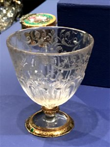 Engraved crystal cup with winged maskheads, late 16th century