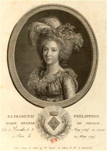 Engraving after Labille-Guiard - Élisabeth of France. Free illustration for personal and commercial use.