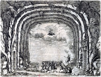 Engraving from 'Scene e machine preparate alle nozze di Teti Balletto reale' – INHA NUM 4 RES 1152 vue 23 Act I 3