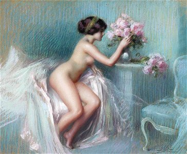 Delphin Enjolras - Arranging Summer Bloom. Free illustration for personal and commercial use.