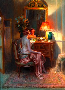 In the Boudoir by Delphin Enjolras, oil on canvas