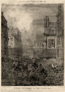 Enlèvement d'une barricade rue Perdue, Quartier du Panthéon