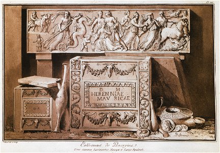 Enlévement de Proserpine Urnes eineraires, lacrimatoires monoyes et lampe sepulcrale - Houel Jean - 1782
