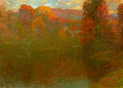 Autumn Symphony by John Joseph Enneking. Free illustration for personal and commercial use.