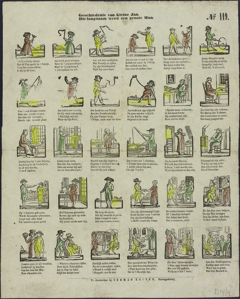 Geschiedenis van kleine Jan, Die langzaam werd een groote man-Catchpenny print-Borms 0621