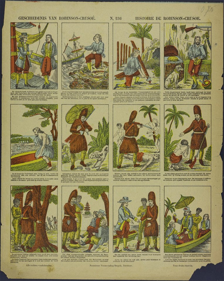 Geschiedenis van Robinson-Crusoé-Catchpenny print-Borms 0315