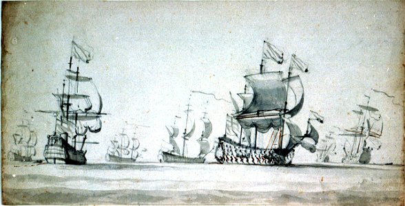 English flagships getting under way in a light breeze RMG PW6926