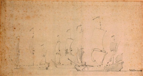 English ships before a light breeze RMG PW6915