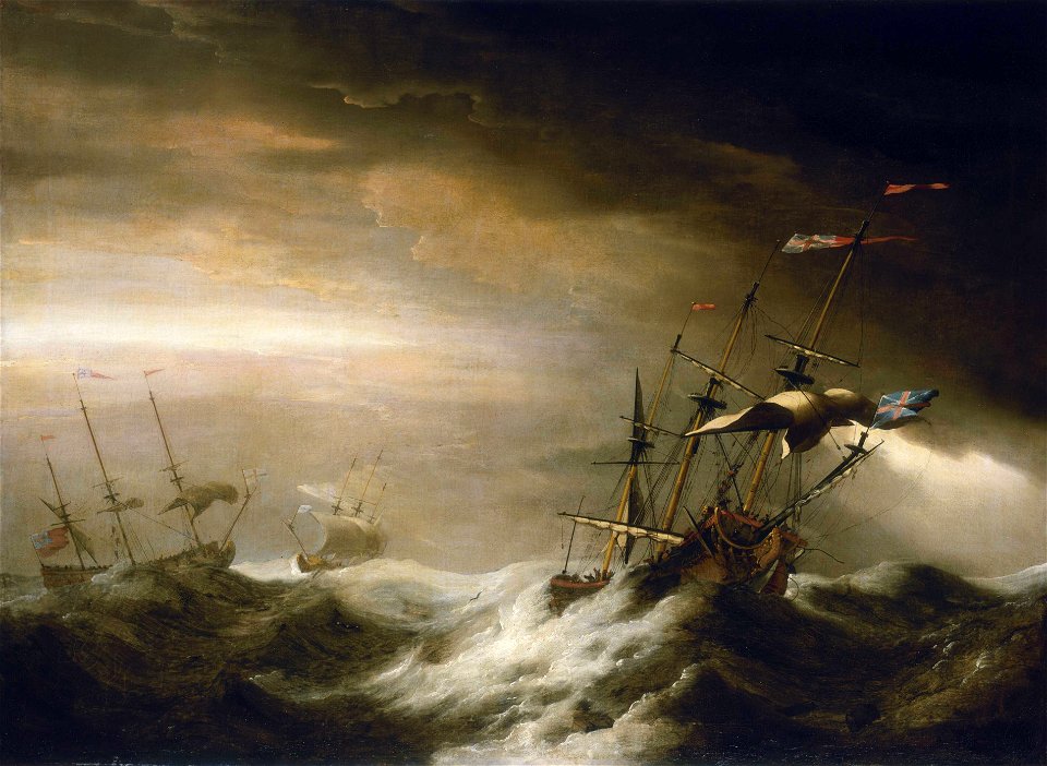 English Ships in a Storm RMG BHC0993