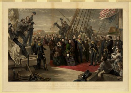 England and America. The visit of her majesty Queen Victoria to the Arctic ship Resolute - December 16th, 1856, to whom this engraving is by special permission respectfully dedicated by her LCCN96511945