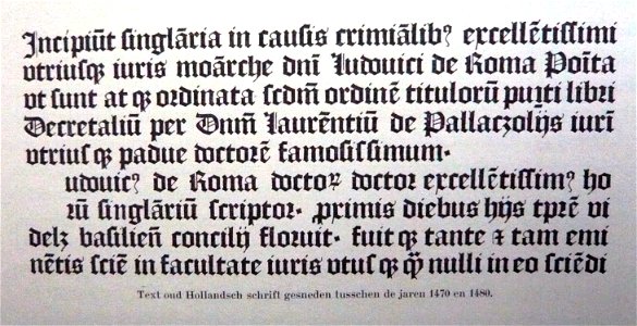 Enschede-Dutch Gothic letters 1470-1480