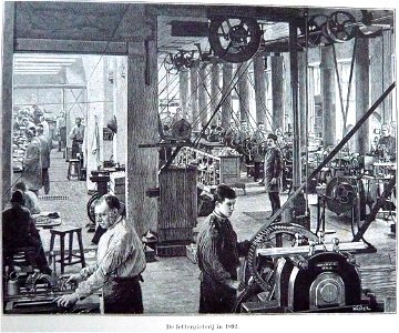 Enschede-men at work in Haarlem type foundry in 1892