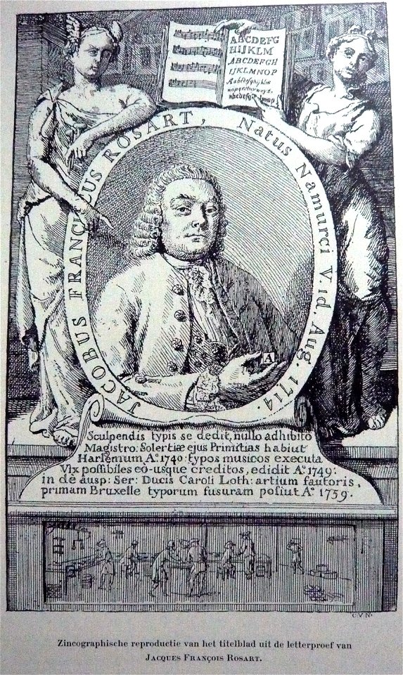 Enschede-titlepage proofing print - portrait of Jacobus Franciscus Rosart natus Namurei 1714