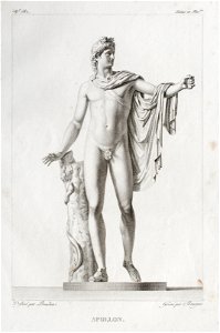 Engraving Apollo Belvedere Bourdon Bourgois