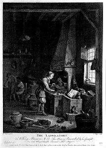 Engraving; 'The Laboratory'; by Major after Teniers Wellcome L0004332