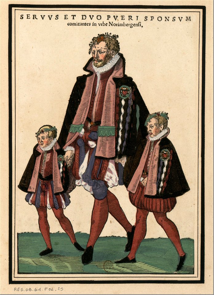 Ensemble de gravures de costumes d'Allemagne du XVIe siècle.f025