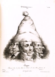 Enigme. Plusieurs têtes de fous dans un bonnet de coton blanc formant la poire……….devinez ! c’est le juste-milieu