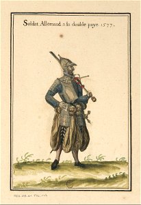 Ensemble de gravures de costumes d'Allemagne du XVIe siècle.f086