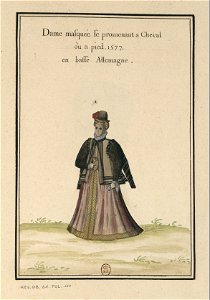 Ensemble de gravures de costumes d'Allemagne du XVIe siècle.f094
