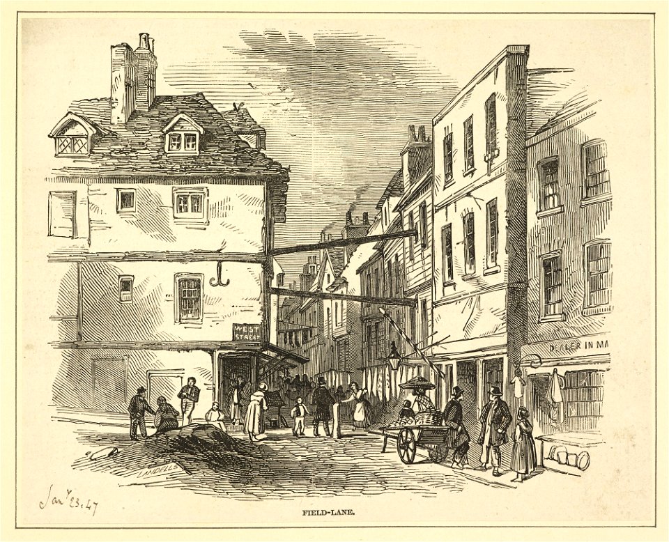 Engraving of Field Lane
