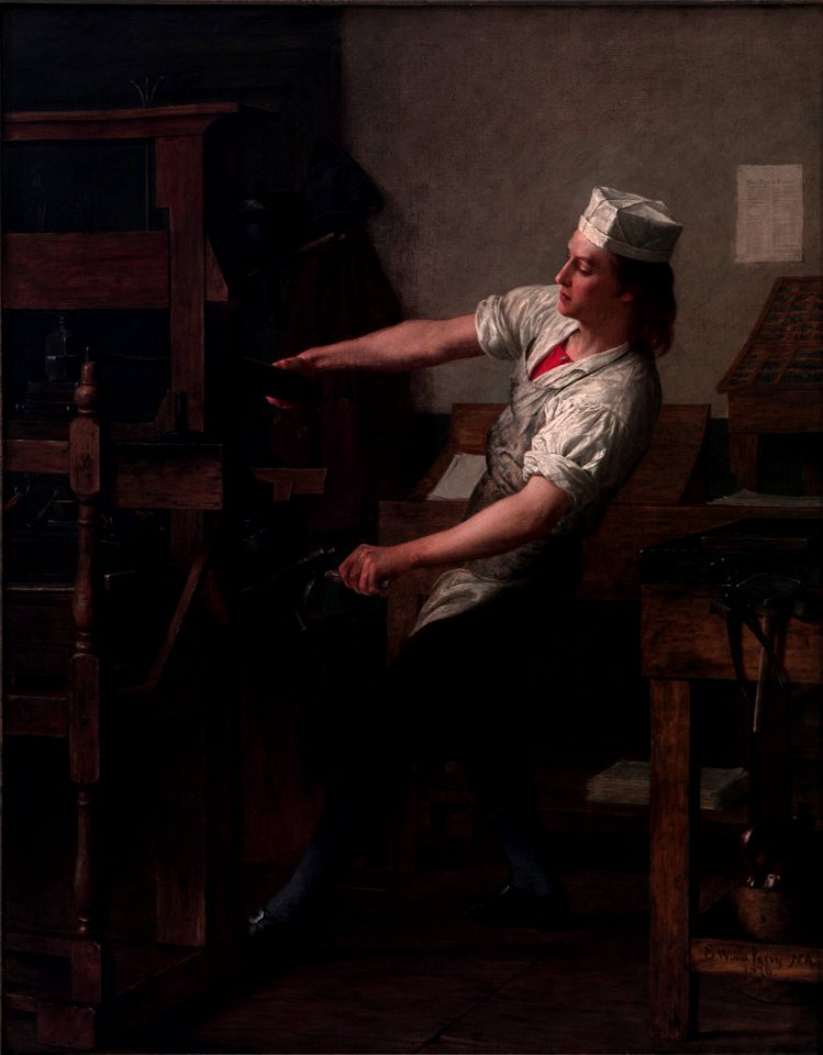 Enoch Wood Perry - Young Franklin at the Press - 1877-3 - Albright–Knox Art Gallery