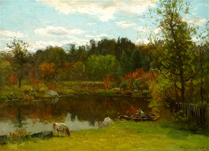 Bailing his Rowboat by John Joseph Enneking