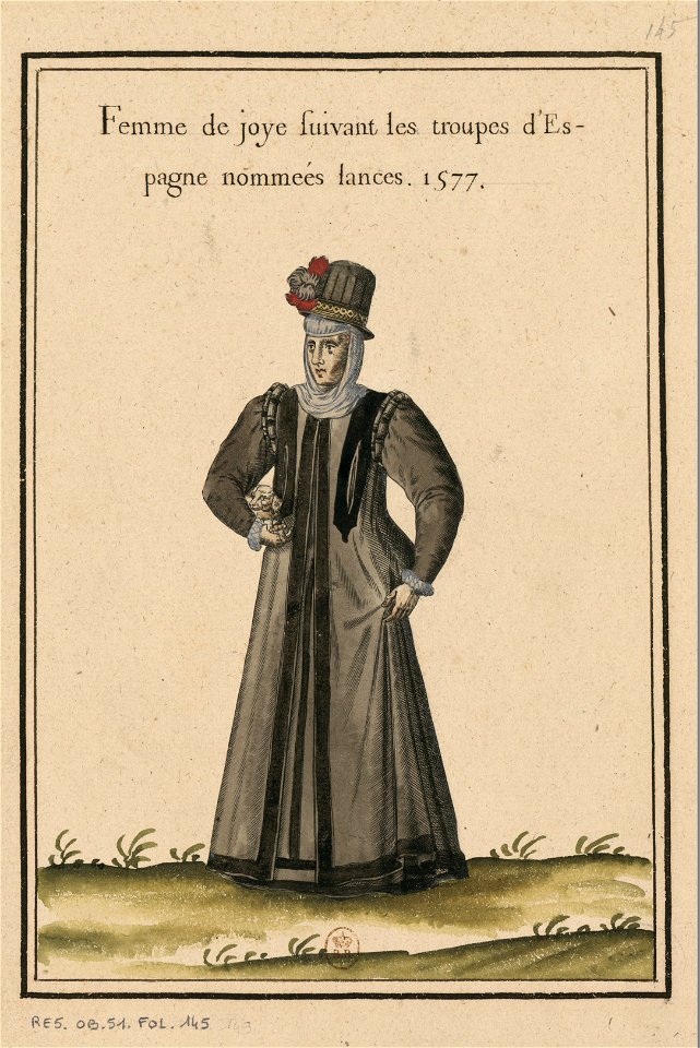 Ensemble de gravures de costumes espagnols du XVIe siècle.f23