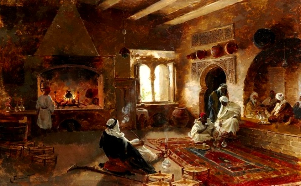 Enrique Simonet - Fumando shisha en la teteria - 1892