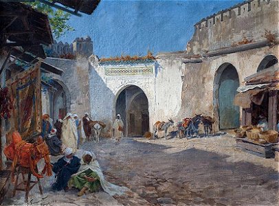 Enrique Simonet - Mercado de Tanger - 1913. Free illustration for personal and commercial use.