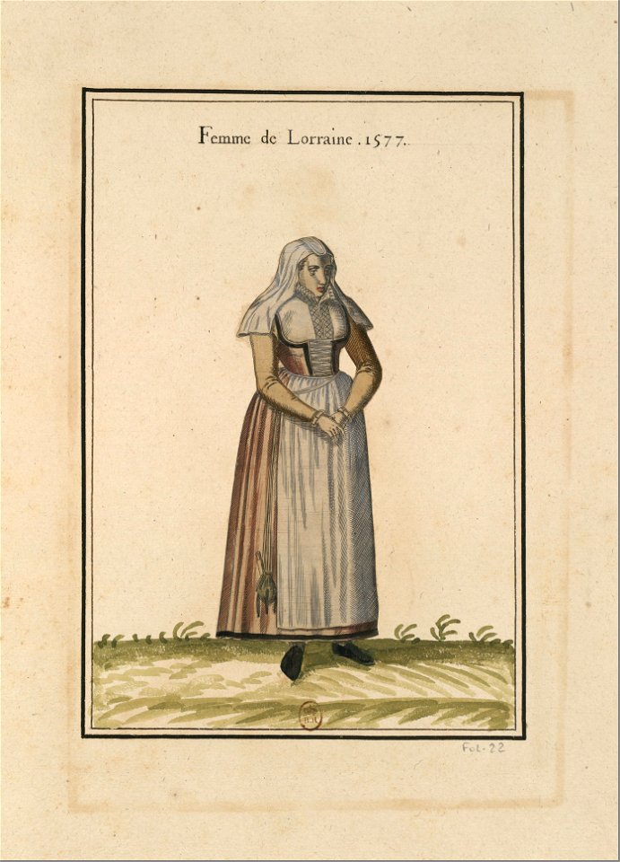 Ensemble de gravures de costumes français du XVIe siècle.f20