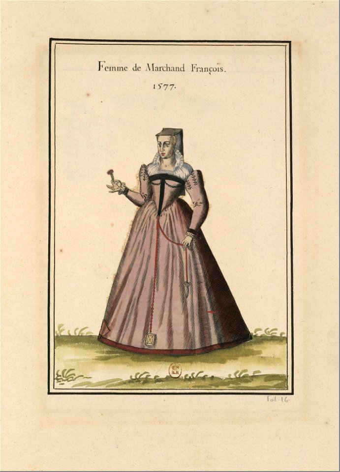 Ensemble de gravures de costumes français du XVIe siècle.f14
