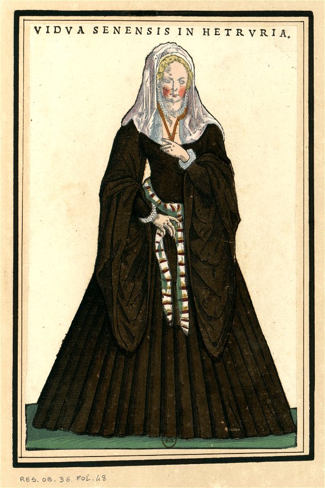 Ensemble de gravures de costumes italiens du XVIe siècle.f20