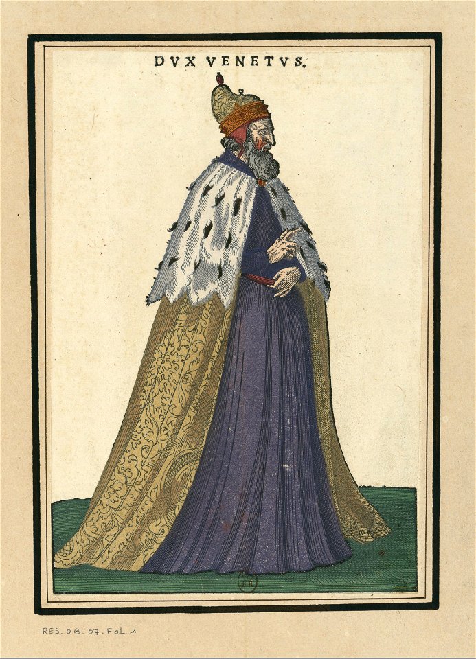 Ensemble de gravures de costumes vénitiens du XVIe siècle.f01