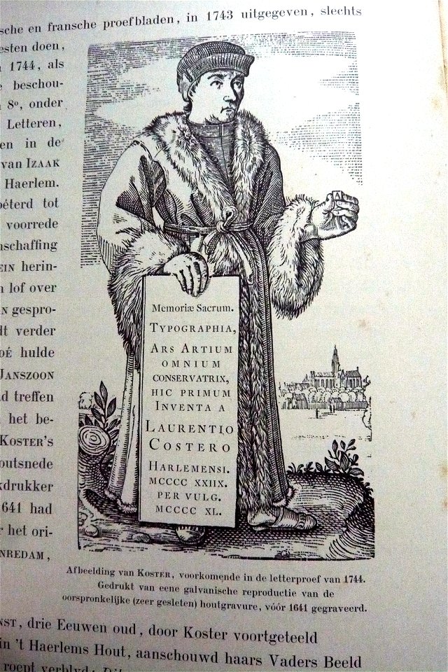 Enschede-1744 reprint of Coster engraving - original was before 1641