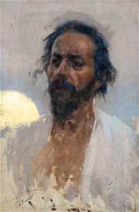 Enrique Simonet - cabeza flevit. Free illustration for personal and commercial use.