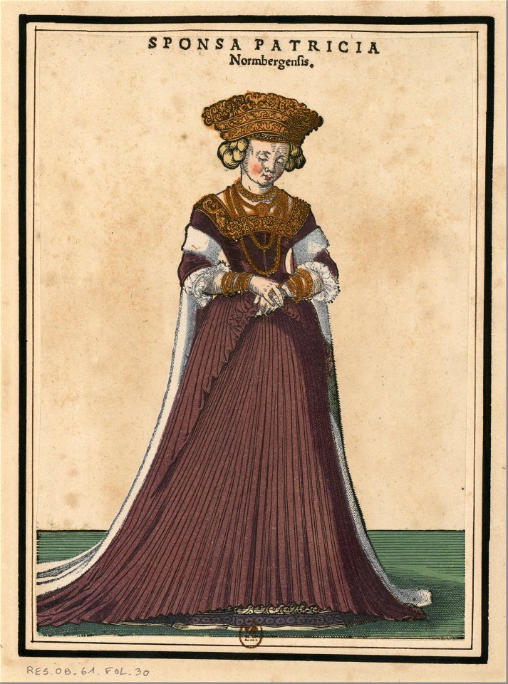 Ensemble de gravures de costumes d'Allemagne du XVIe siècle.f030