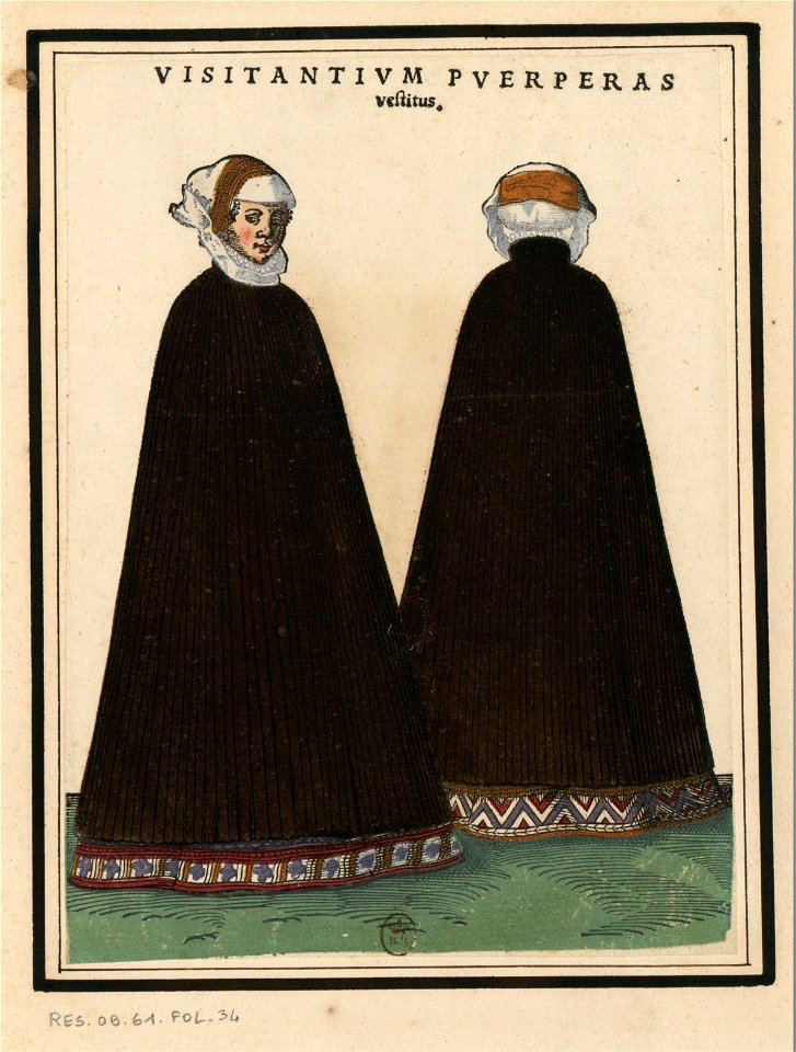 Ensemble de gravures de costumes d'Allemagne du XVIe siècle.f034