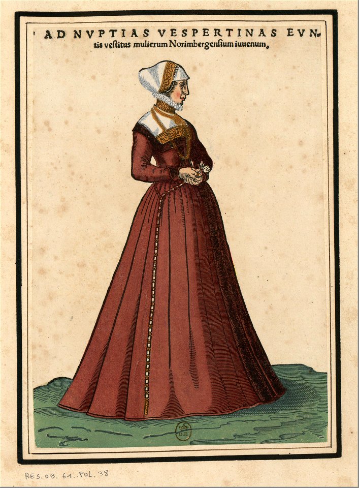 Ensemble de gravures de costumes d'Allemagne du XVIe siècle.f038