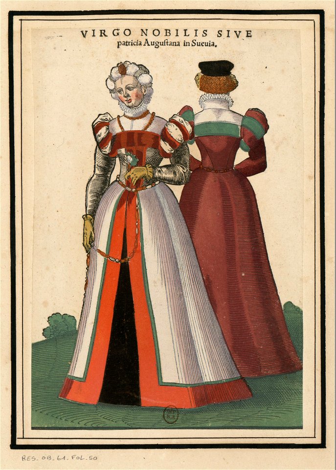 Ensemble de gravures de costumes d'Allemagne du XVIe siècle.f050