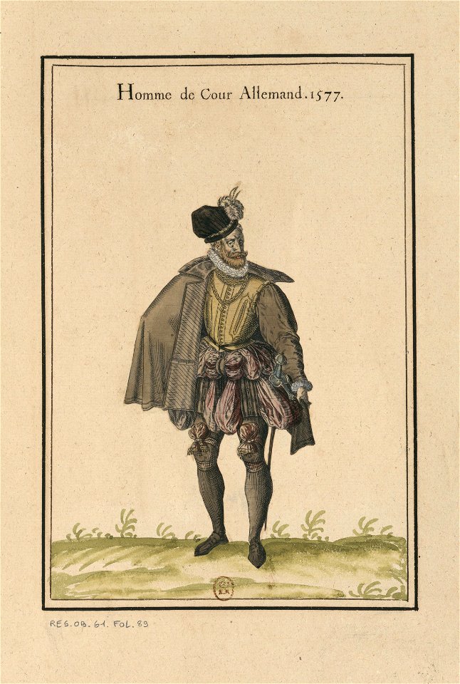 Ensemble de gravures de costumes d'Allemagne du XVIe siècle.f073