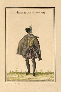 Ensemble de gravures de costumes d'Allemagne du XVIe siècle.f073