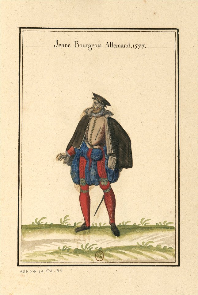 Ensemble de gravures de costumes d'Allemagne du XVIe siècle.f077