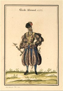 Ensemble de gravures de costumes d'Allemagne du XVIe siècle.f085
