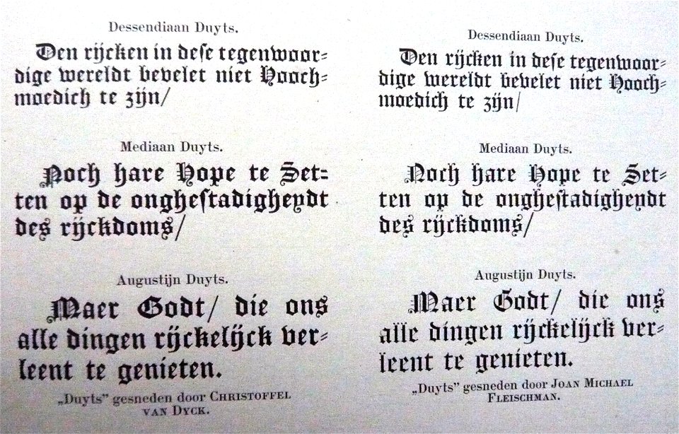 Enschede-Christoffel van Dyck vs Joan Michael Fleischman duytse schriften