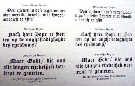 Enschede-Christoffel van Dyck vs Joan Michael Fleischman duytse schriften