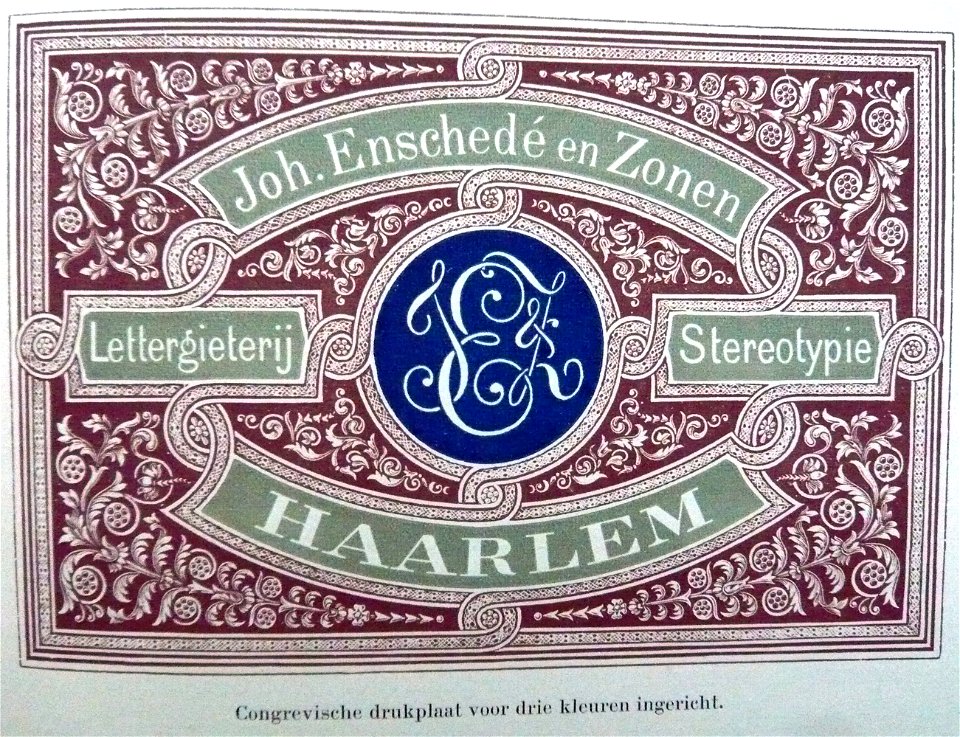 Enschede-plate printed in 3 colors