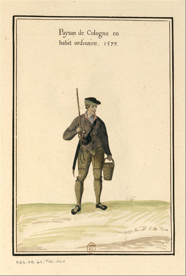 Ensemble de gravures de costumes d'Allemagne du XVIe siècle.f125