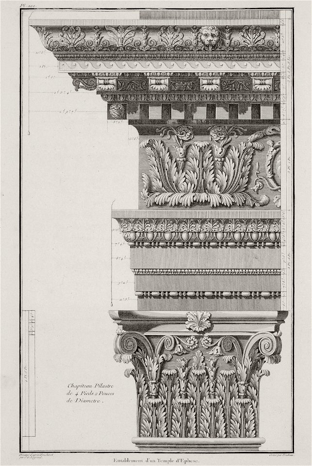 Entablement d'un Temple d'Ephèse - Choiseul-gouffier Gabriel Florent Auguste De - 1782