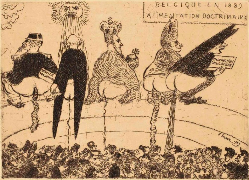 Ensor, Alimentation doctrinaire, 1889 (cropped)