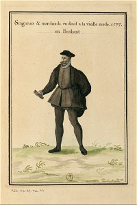 Ensemble de gravures de costumes des Pays-Bas du XVIe siècle.f14